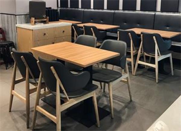 快餐厅快餐店食堂员工餐厅实木桌椅